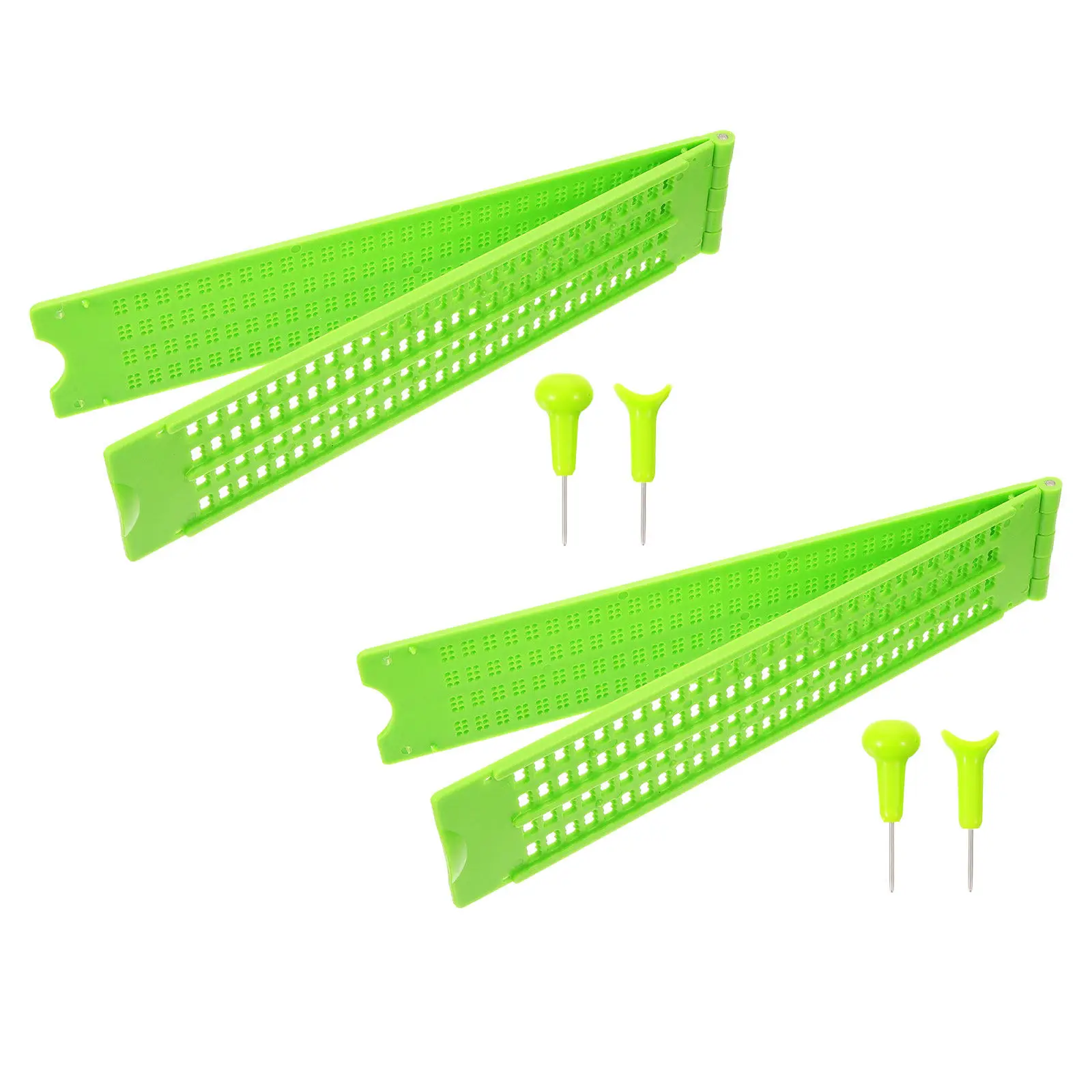 2Sets Braille Boards Plastic 4 Line 28 Cell for Visually Impaired Students Braille Writing Practice Supplies Blind People