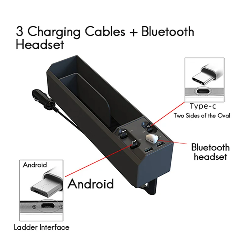 With Blue Headset Teeth Model 3 Lines Slit Storage Box Front Storage Box Multifunctional Storage Box Storage