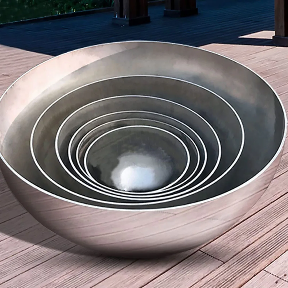 

5 шт. полированных полусфер из нержавеющей стали, светоотражающие, для декора сада, двора, ландшафта, полые