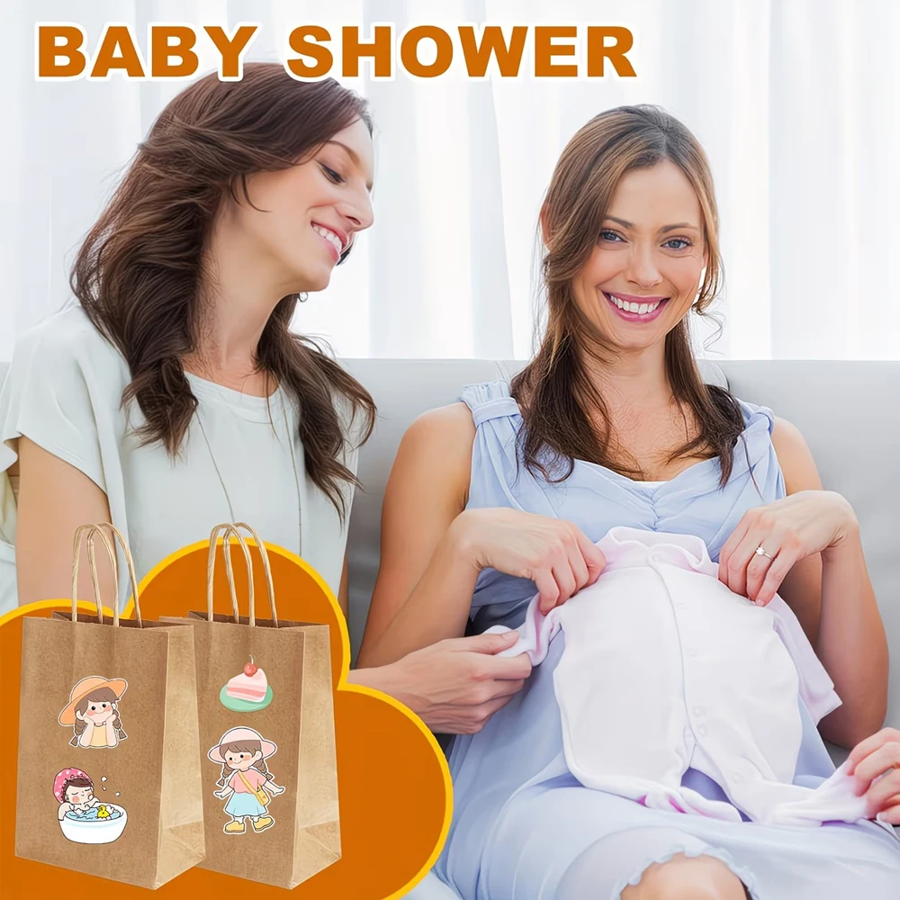 20 Stück Kraftpapier-Tragetaschen, kleine Geschenktüten mit Griffen, braune Einkaufstaschen, Einzelhandelsverpackungstüten, Geschenktüten für Geburtstage und Hochzeiten, DIY-Geschenktüten für den Abschlussfeier, Party – Detail 6