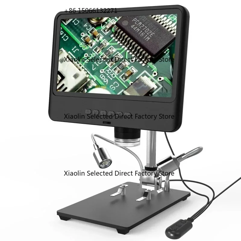 AD208S Digital Microscope 8.5 Inch LCD Display Screen 5X-1200X 1280 * 800 Adjustable 1080P Scope Soldering Tool Two Fill Lights