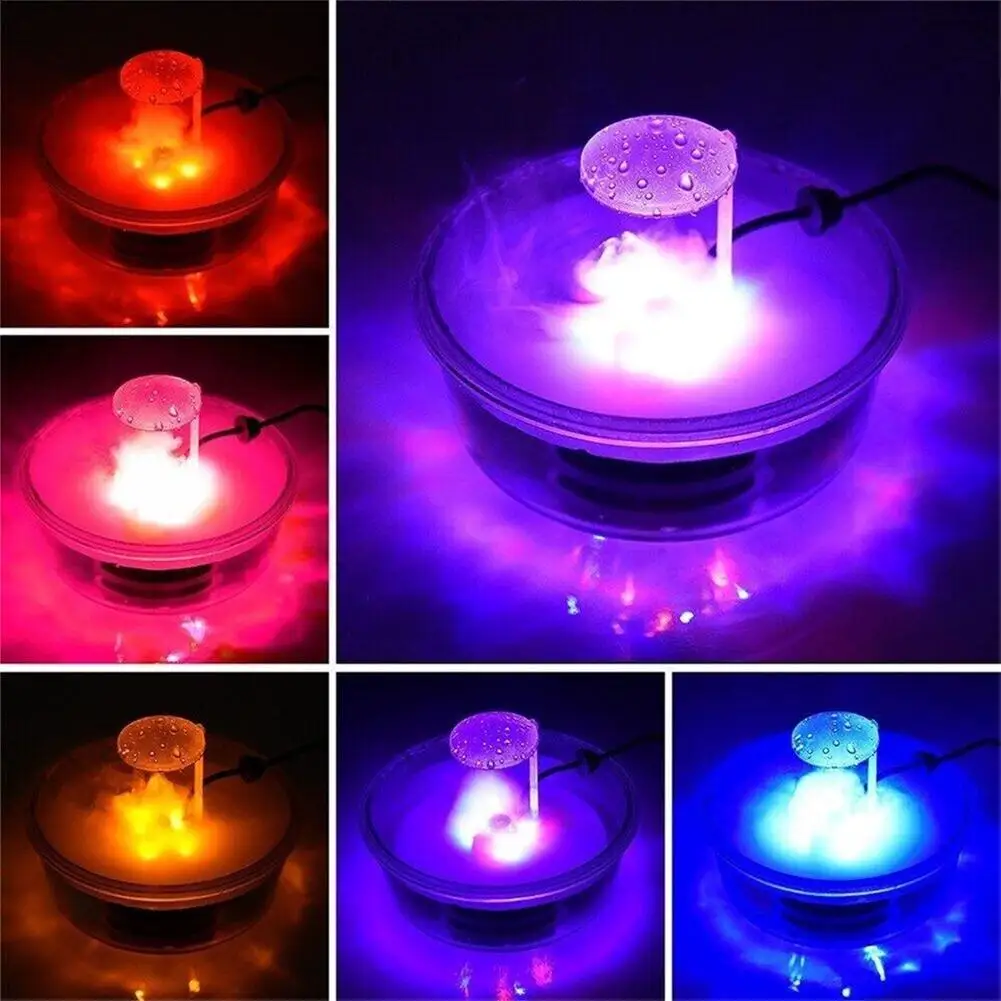 Halloween Mist Maker Fogger Witch Cauldron Fog Maker With Color Changing 12LED Light For Halloween Party Gift Decoration