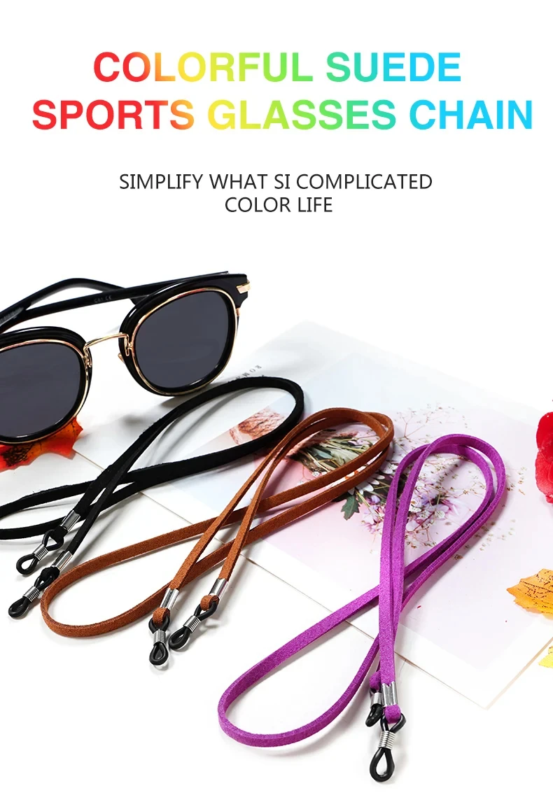 70 cm Lederband Brillen Lanyard Damen Halsband Einfarbig Brillenkette Herren Sonnenbrillen Brillen Seil Brillenhalter – Detail 1