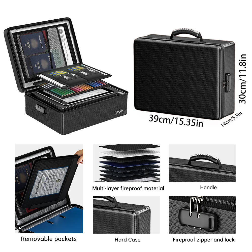 Fireproof Storage Bag, Fire-Resistant Document Pouch, Flame-Retardant Storage Bag, ID Card Holder, Household Document Pouch