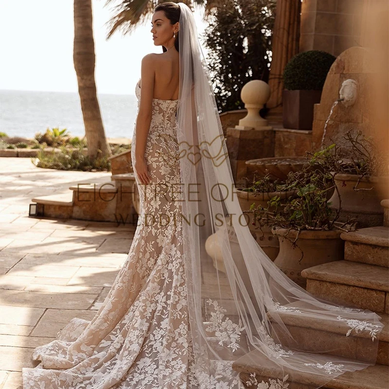 Eightree Elegant Mermaid Wedding Dresses Women Sweetheart Appliques Lace Wedding Gowns Boho Bridal Prom Dress bestidos de novia