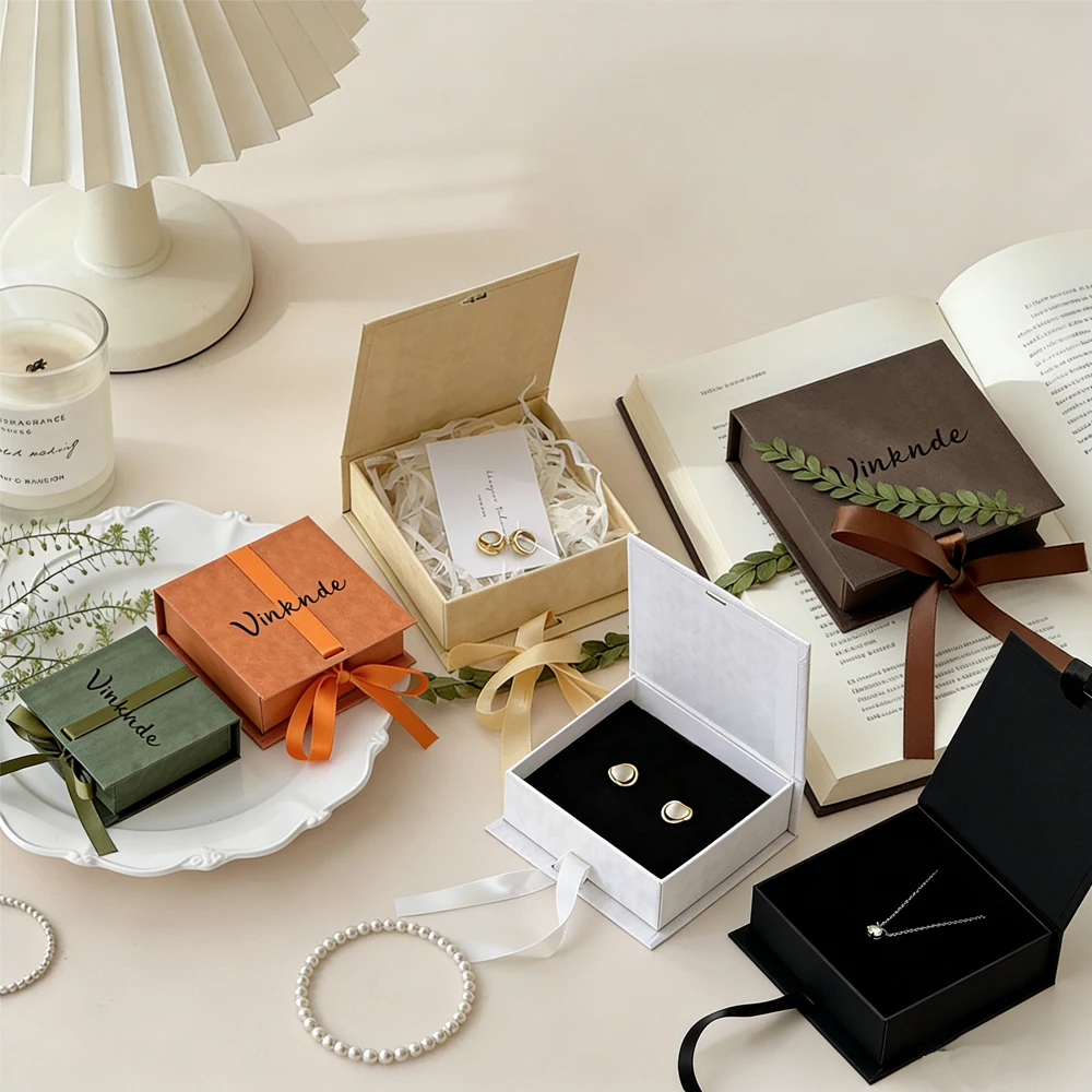 

10/20Pcs Luxury Jewelry Paper Box Coffee 10.8x10x3.5cm Keychain Rings Earrings Bracelet Necklace Pendant Gift for Girl Organizer