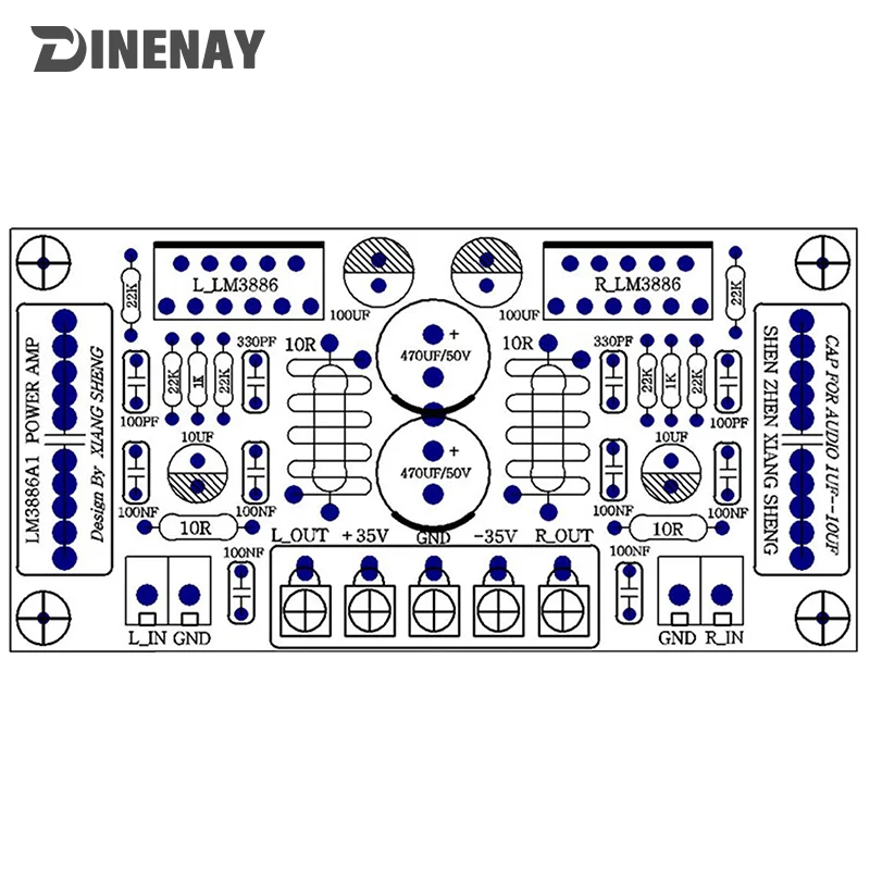 1Set LM3886 Amplifier Board DIY Kit Audio Power Amplifier Board Dual Channel Stereo Power Board PCBA Kit