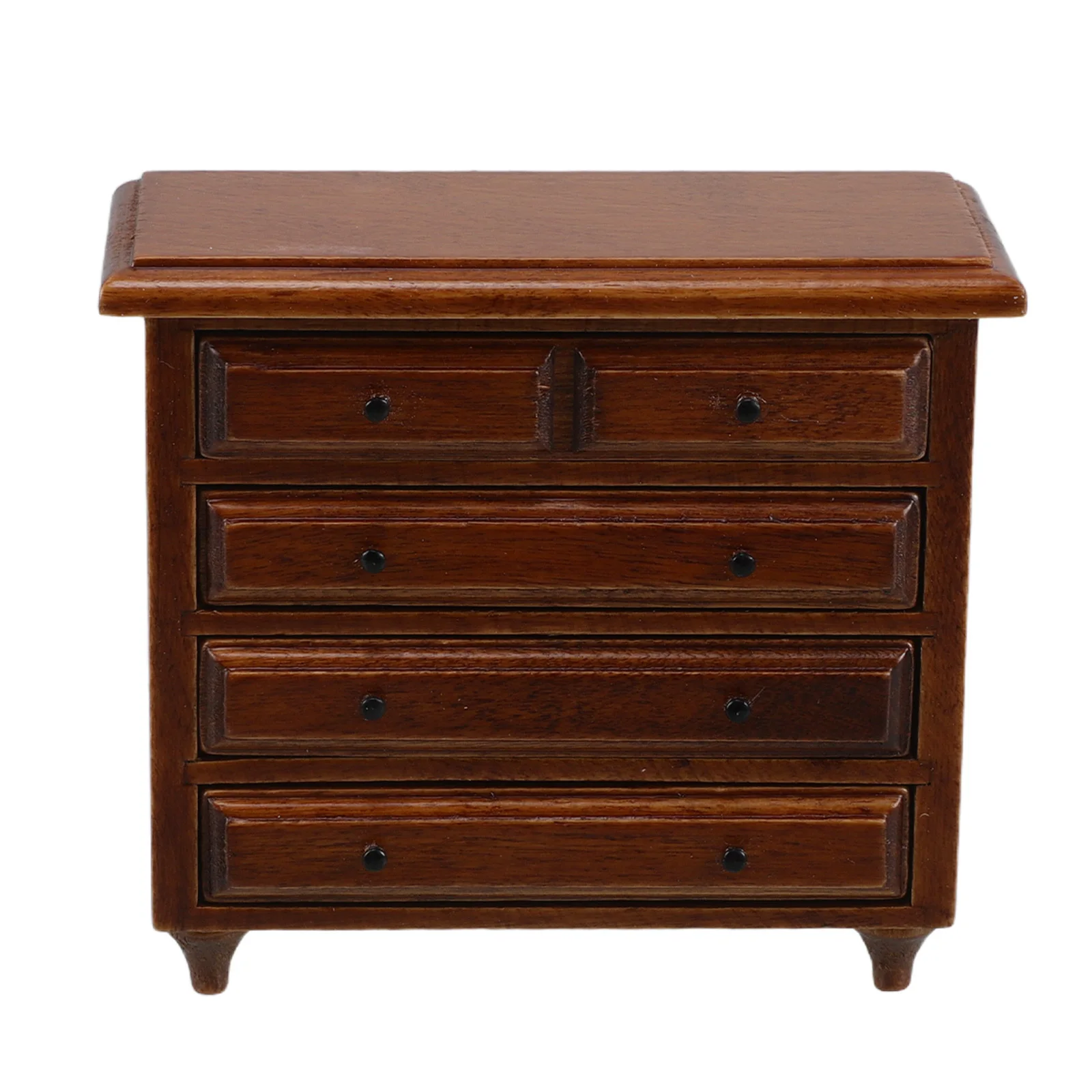 

Wood Dollhouse Furniture 1:12 Miniature Cabinet Retro Style Functional Drawers Small Storage Sideboard for Living Room Decor