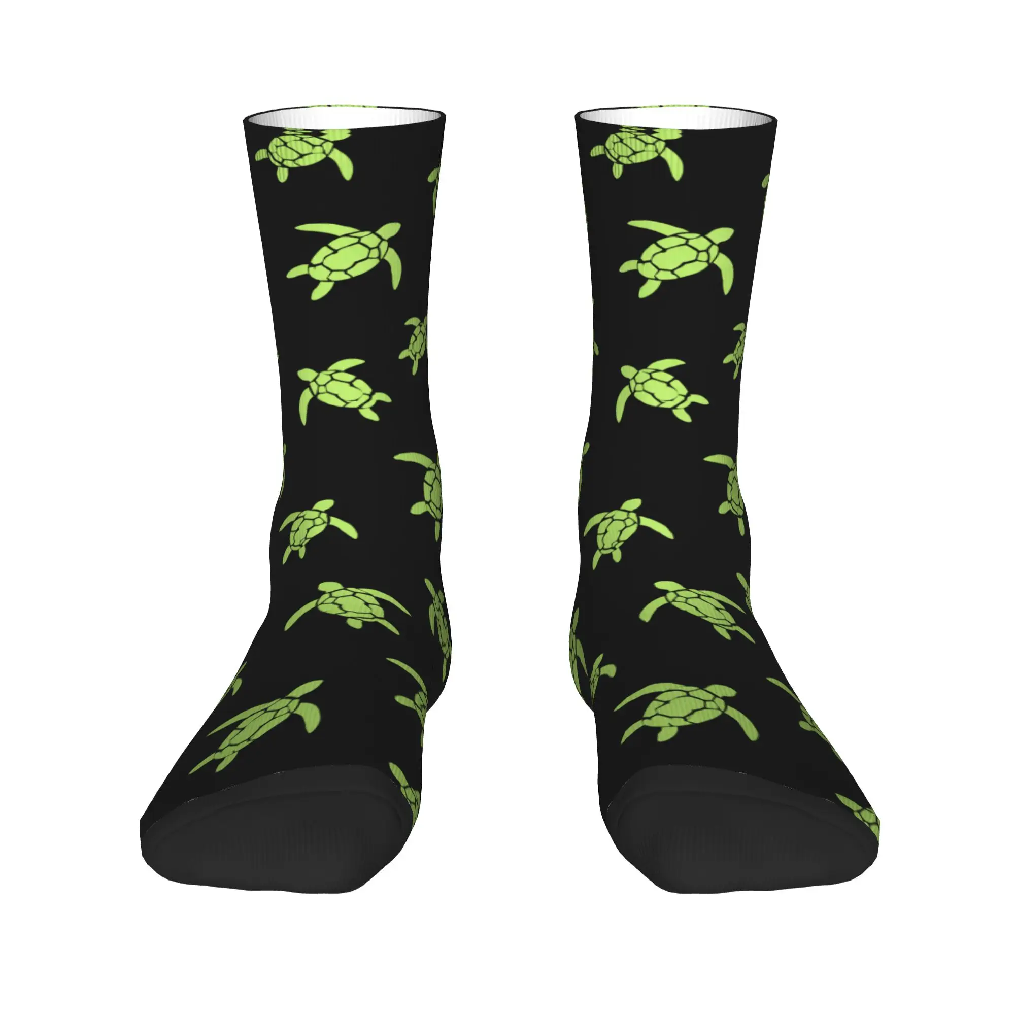 Turtle Glow Pattern Stockings Animal Print Fashion Socks Adults Men Breathable Socks Autumn Outdoor Non Skid Socks