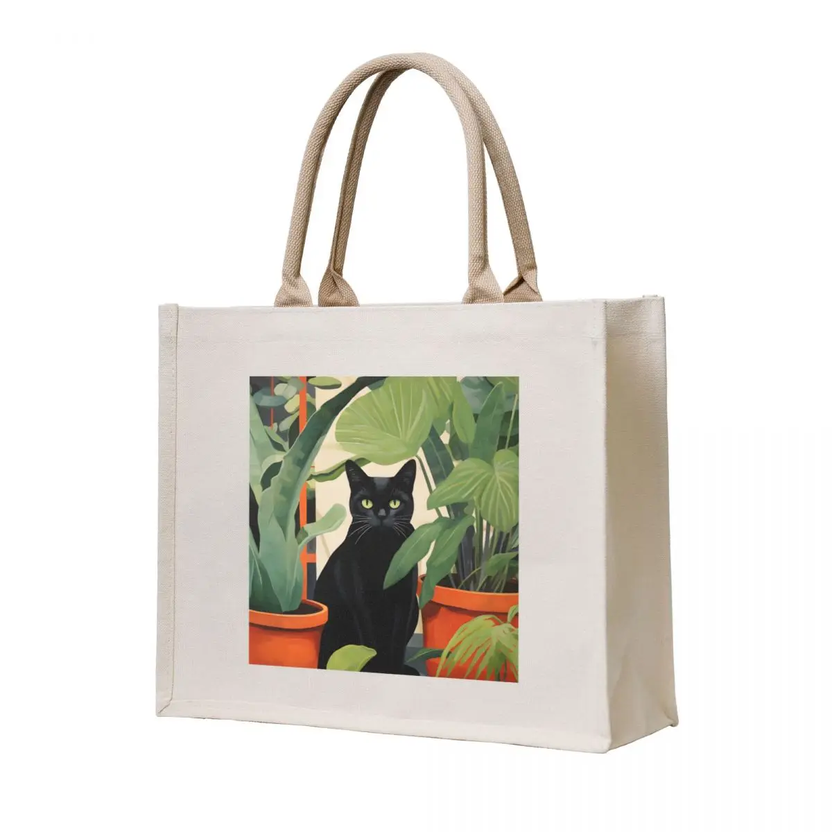 

Purrfect Harmony: Cats and Plants Tote Bag Shopper handbag Cloth bags canvas tote bag tote bags aesthetic
