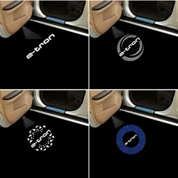 2Pcs LED for Audi E-tron 2019 2020 2021 2022 Logo Car Door Welcome Courtesy Projector Ghost Shadow Lights Lamp Decor Accessories