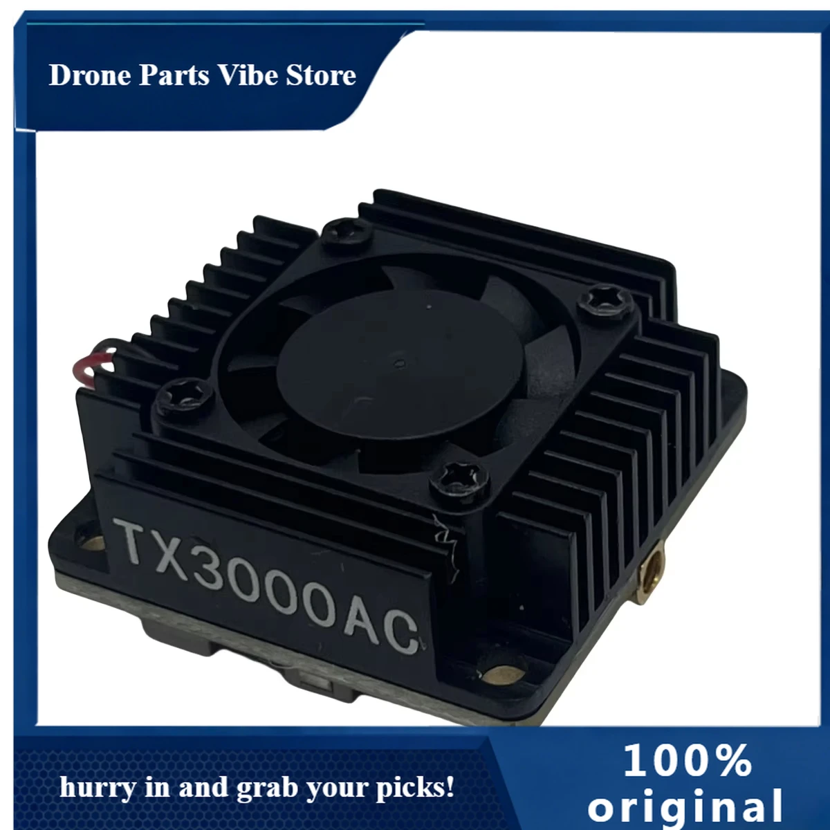 جهاز إرسال فيديو APAKK TX3000AC بتردد 5.8 جيجاهرتز و80 قناة وقوة 3 واط مع مروحة تبريد مدمجة لطائرات السباق بدون طيار