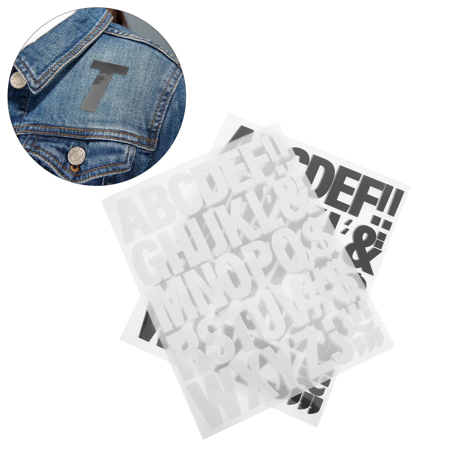 

Iron on Letters Patch DIY Heat Transfer Vinyl Lettering Film Easy Application Long-Lasting Wear for T-Shirts Bags