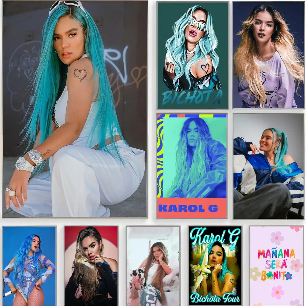 latin singer k-karol g Poster Classic Wall Art  Home Decor  Peel and Stick Unframed