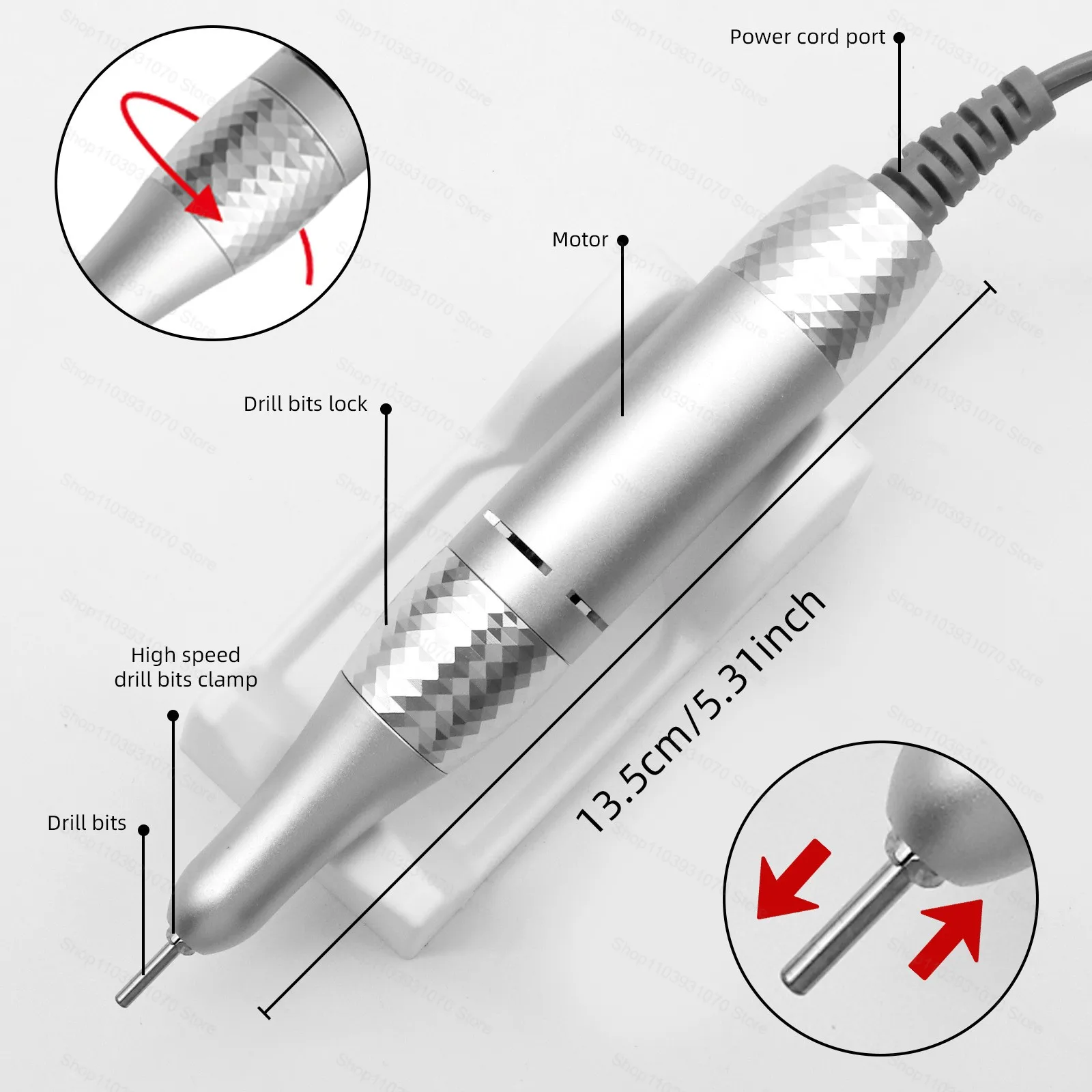 Profissional 35000rpm elétrica portátil máquina de broca do prego display led recarregável baixo ruído arquivo do prego para manicure ferramenta salão beleza