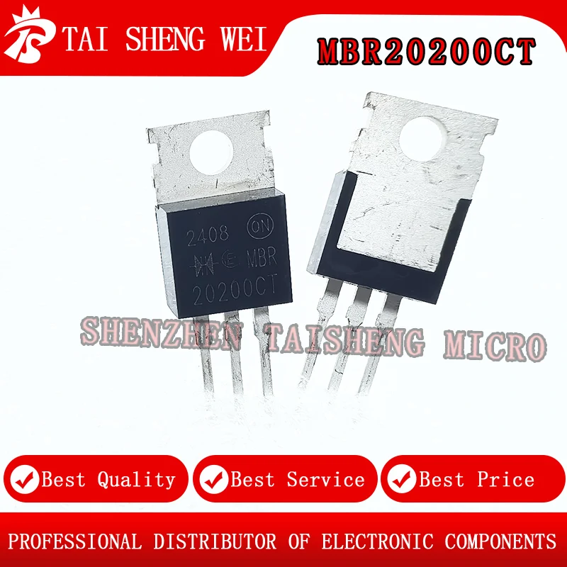 10PCS Brand New MBR20200CT MBR20 200CT 20A 200V Through Hole TO-220 Schottky Diodes