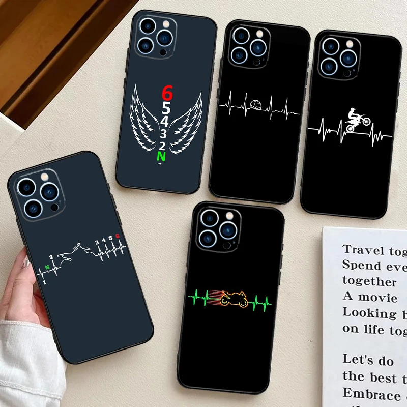 دراجة نارية نبضات القلب ل Realme C75 C71 C55 C53 C67 C61 C33 C63 C51 C65 GT7 15 Pro 10 11 12 13 14 Pro Plus Case #1