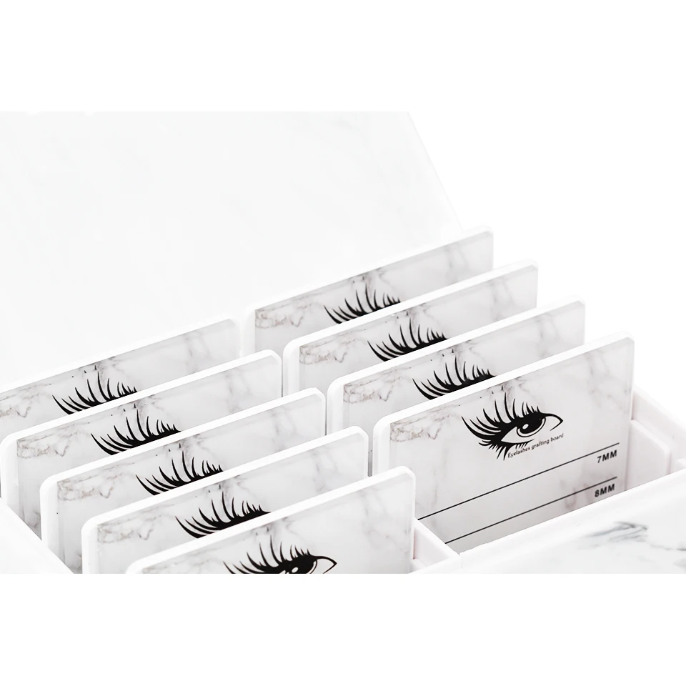 White Dust-proof Eyelash Extension Pallet Storage Case Supplies Acrylic Large Lash tile Organizer Lashes Grafting Accessories