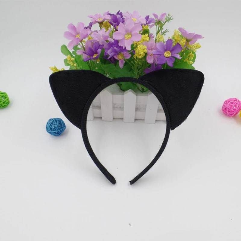 Diadema de orejas de leopardo para gato, aros de pelo para oreja de gato, diadema de Anime para fiesta nocturna, diademas con estampado de tigre de vaca, Clip de Animal Hai