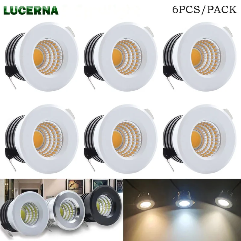 Led Spotlight AC110V 220V Down Light COB Ceiling Spots Lamp Led Light Indoor Ceiling Downlight for Room kitchen Showcase Cabinet