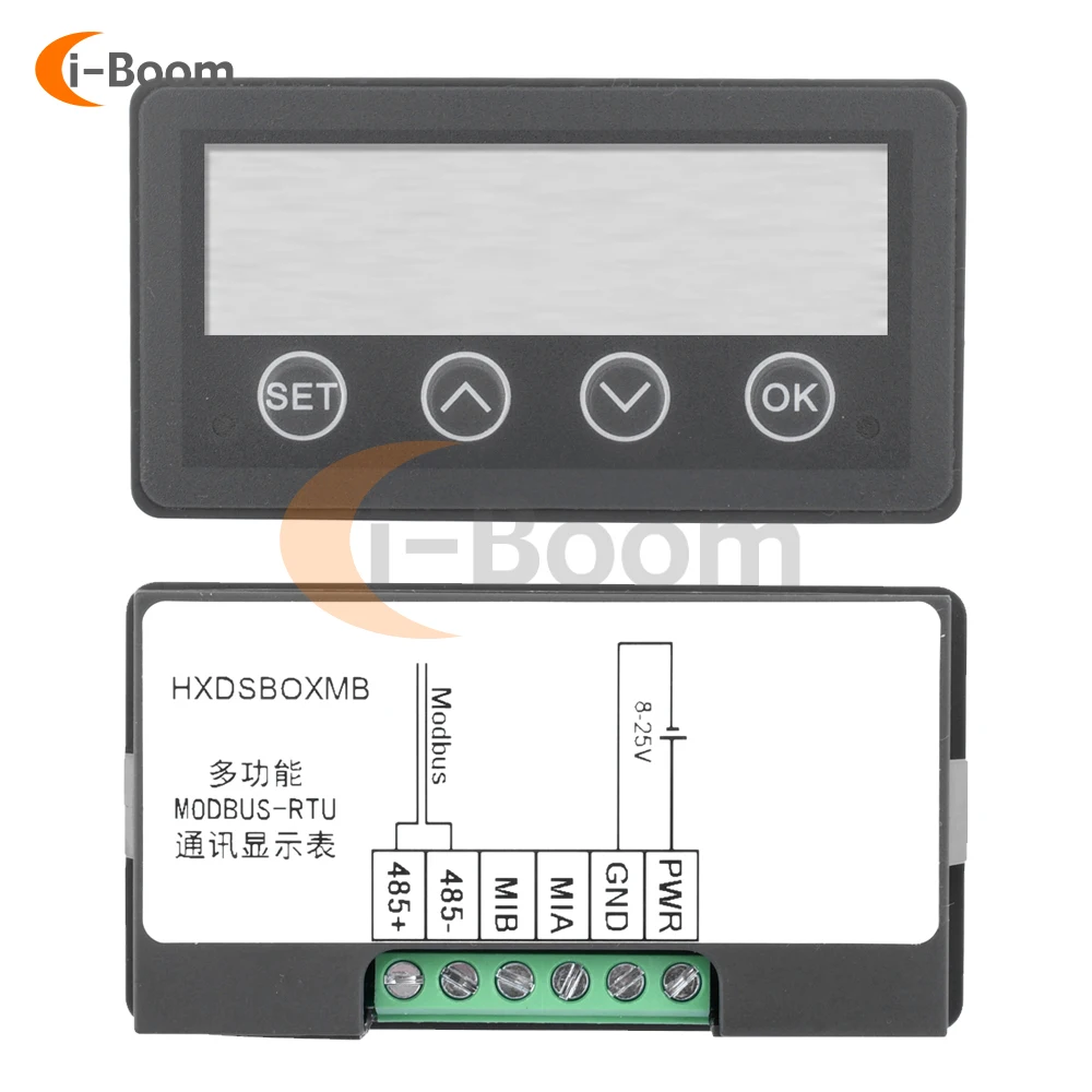 DC 8V~25V MODBUS-RTU Communication Display Meter RS485 Interface Send/receive/download Data Screen Display Industrial Instrument