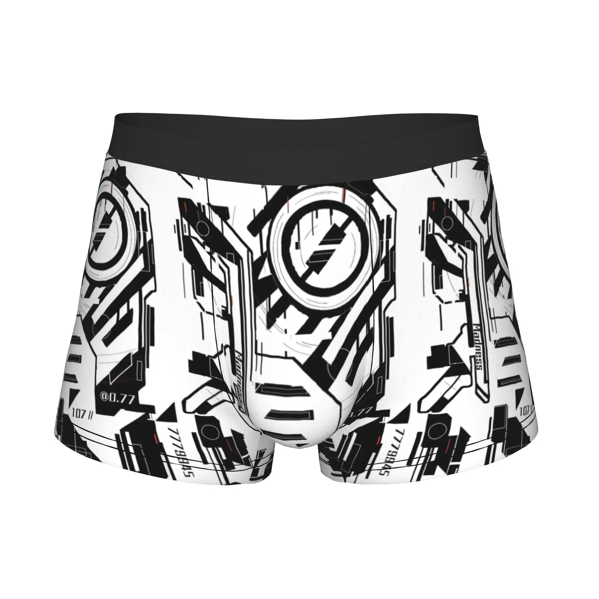 Madness Techwear C-Cyberpunks Boxers Shorts Mens Abstract Geometry Briefs Underwear Cool Underpants