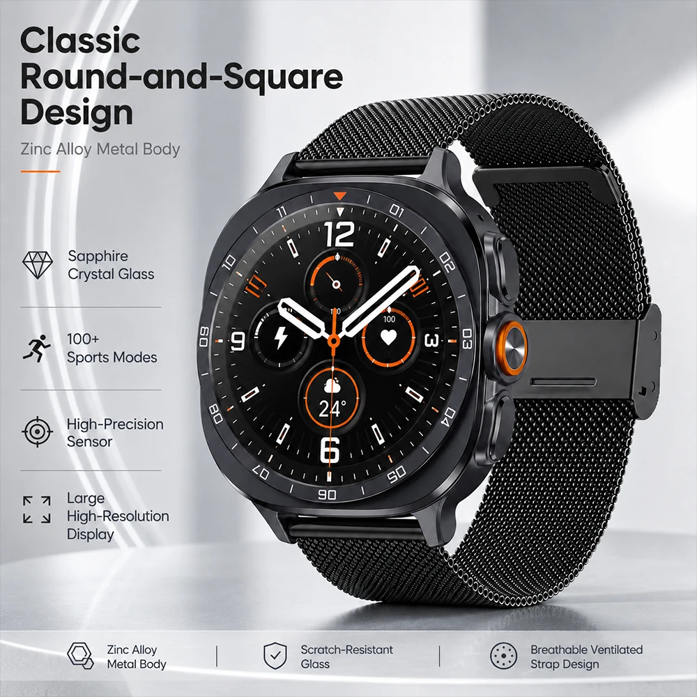 New Smart Watch Ultra 2 HD Screen, IP68 Waterproof High-Precision Sensors Round-in-Square Design – Compatible with Android & IOS