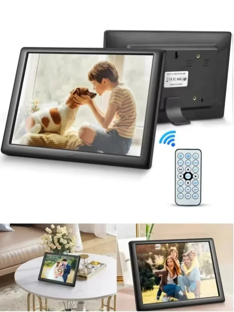 Cyfrowa ramka na zdjęcia o przekątnej 10,1 cala, z pamięcią 32 GB/64 GB, wyposażona w inteligentny ekran dotykowy IPS HD o rozdzielczości 1280x800, możliwość montażu na ścianie, sterowana za pomocą — 2
