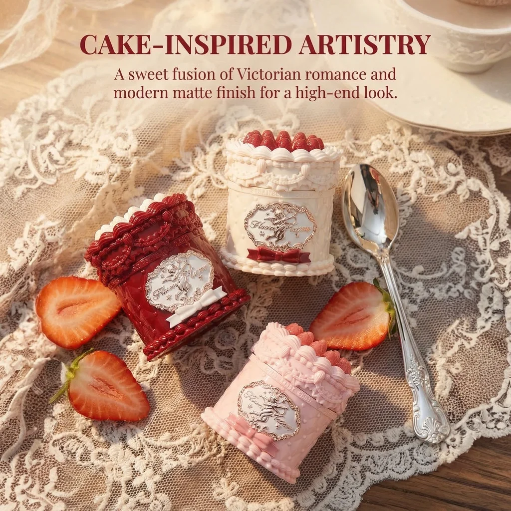 

Новая матовая помада-мусс для губ Strawberry Cupid Cake Lip Mud Mist Velvet, высокопигментированная, стойкая, 5 мл