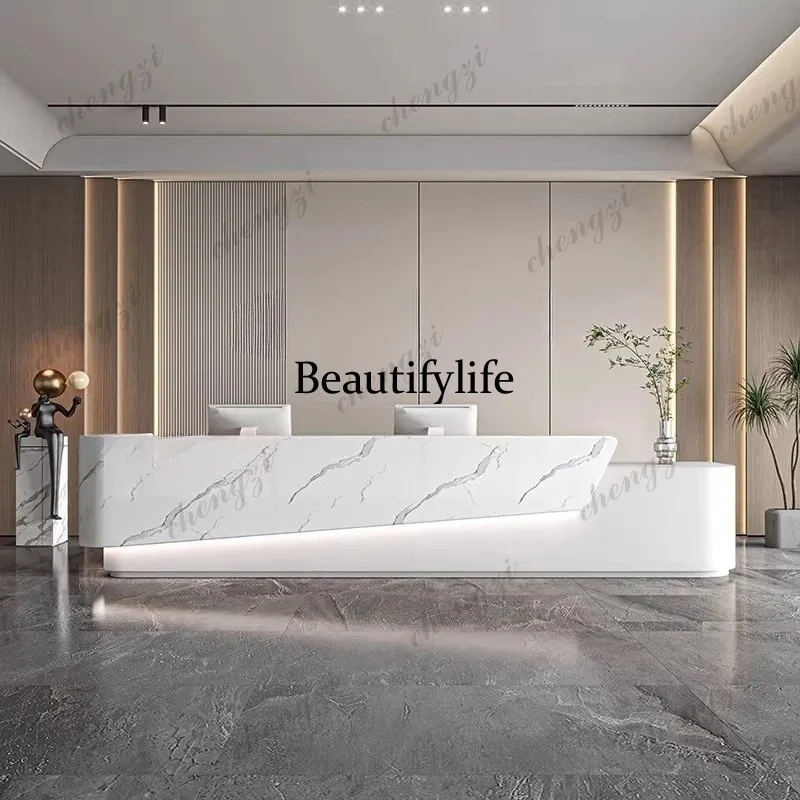 PPP Modern Executive Reception Desks Company Simple Unique Aesthetic Reception Desks Minimalist Design Mostrador Trendy Furnitur