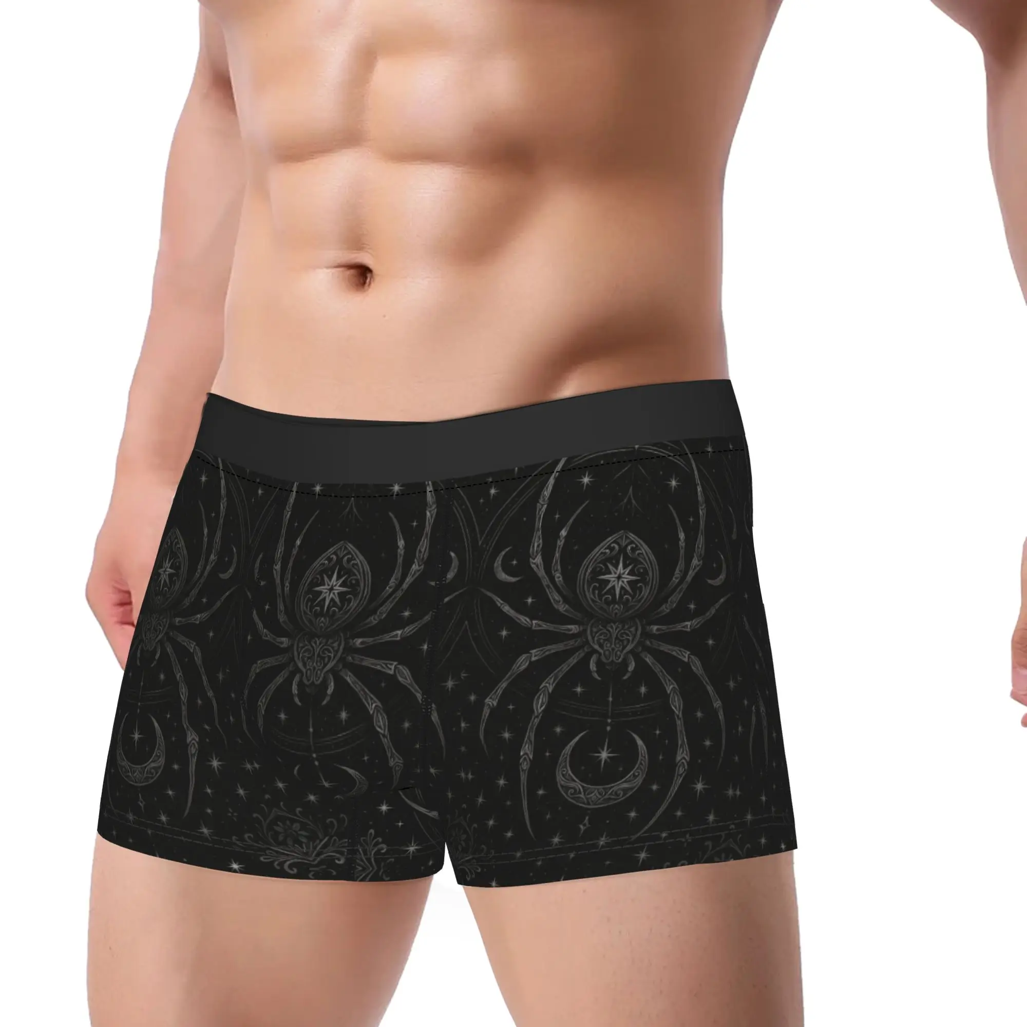 Spooky Giant Black Spider Art Underwear  Custom Boxershorts Quality Males Panties Soft Trend Boxer Brief Birthday Present