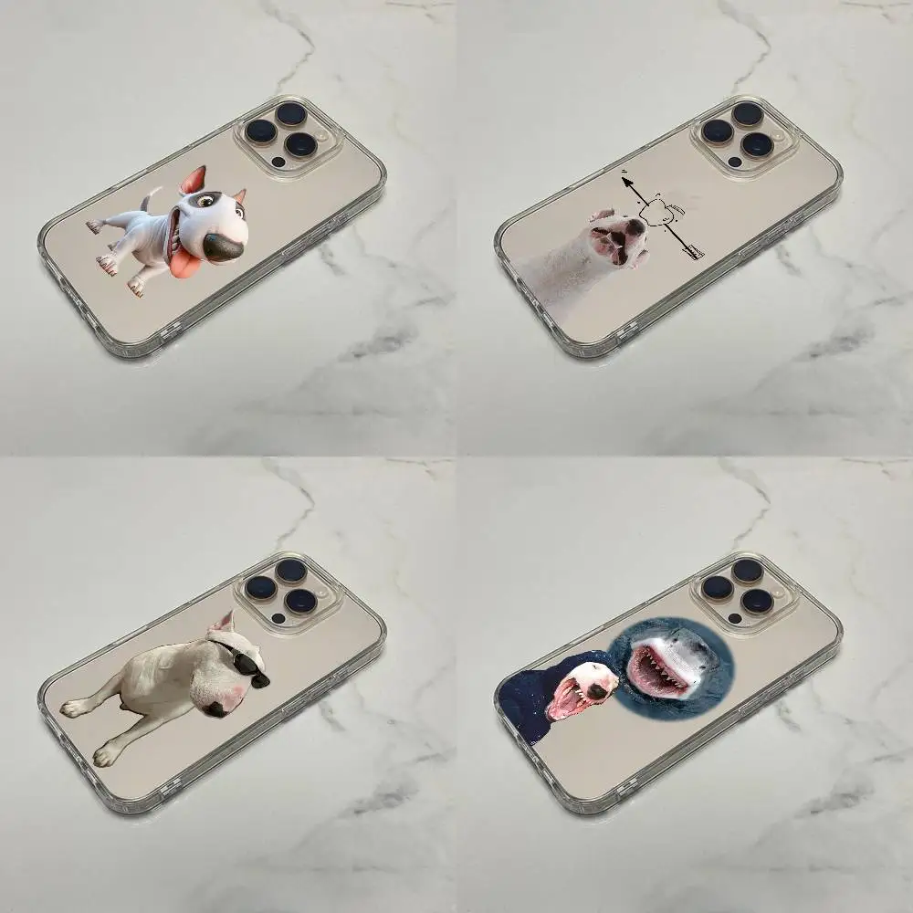 

Bull Terrier Dog Pet Shark Phone Case For iPhone 17,16,15,14,13,12,11 Plus,Pro,Max,Plus,E,SE4,Mini Transparent Box