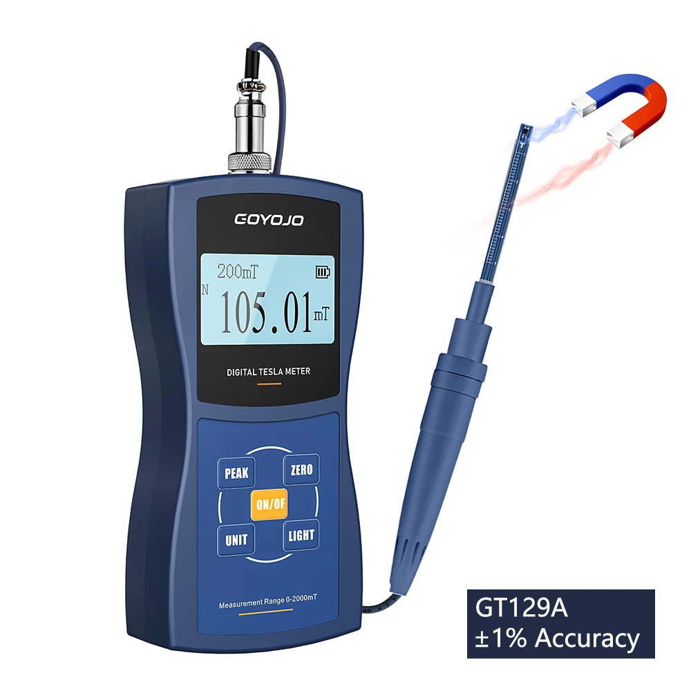 Gauss-meter met permanente magneet Handheld digitale Tesla-meter Magnetische fluxmeter Oppervlaktemagneetveldtest 5% 2% 1% nauwkeurigheid