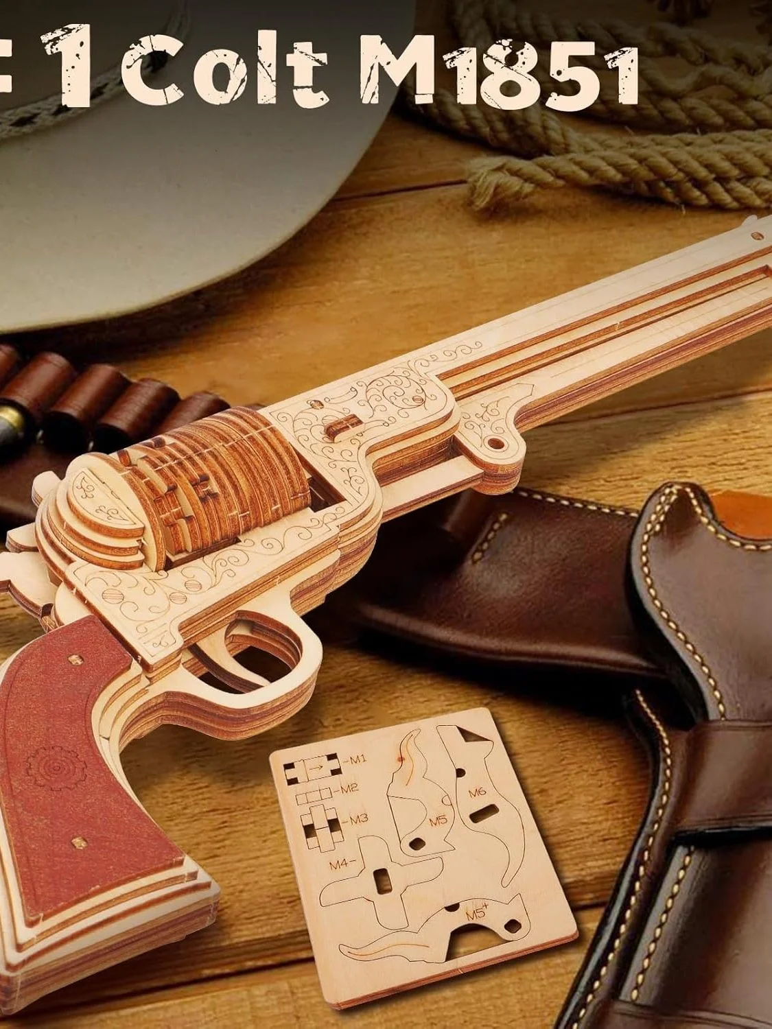 

Реплика западного револьвера Ell M85, деревянная сборная модель-головоломка, подарок