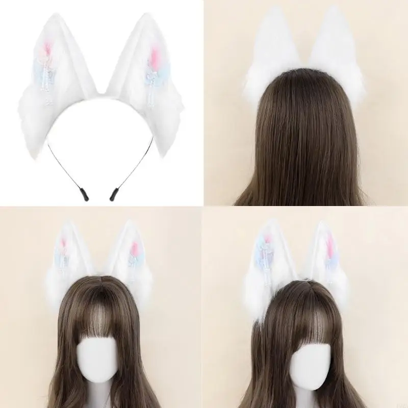 

Plush Furry Rabbit Ears Headband Bunnies Ear Headwear Faux Furs Bunnies Ears Headband Bunnies Costume Accessories