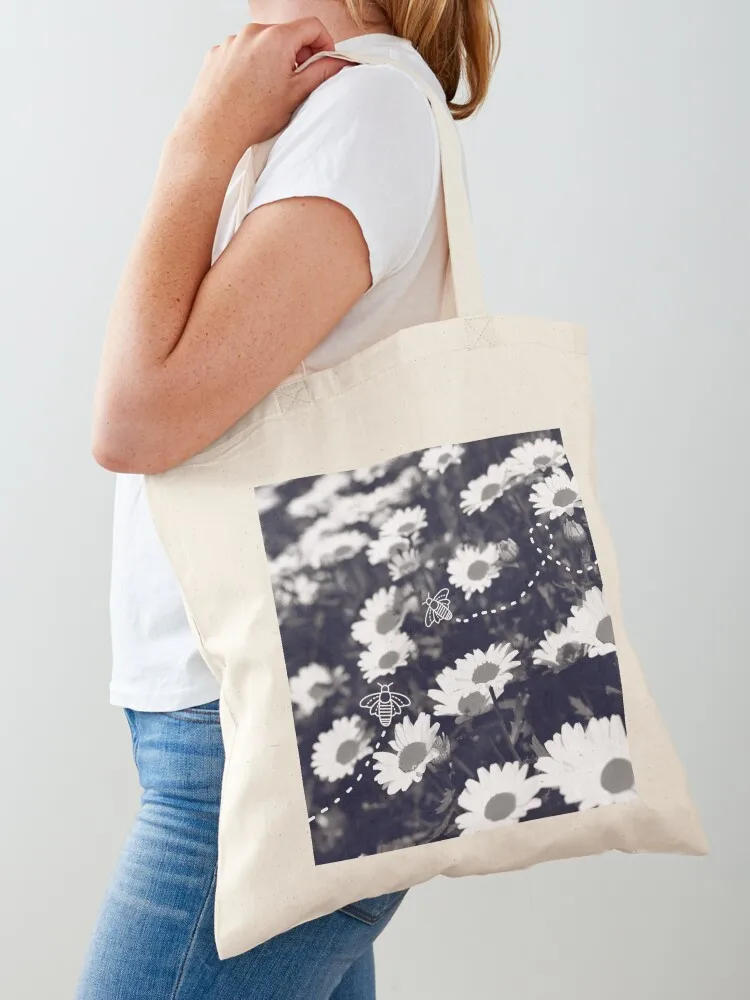 

Сумка-тоут Bees and Daisies, роскошная женская большая сумка-тоут, экологичная сумка-шоппер для университета