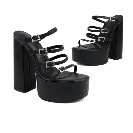 Big size Oversize Large size sandals for women and ladies Platform strap thick heel sandals increase height