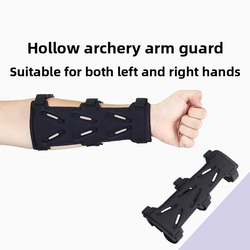 Archery Arm Guard for Both Hands Hollow Breathable Double-Sided Cloth Traditional Recurve Bow Hunting Accessory Outdoor Shooting