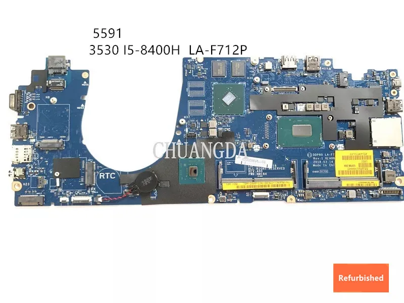 

Refurbished LA-F712P motherboard for dell Latitude 15" 5591 E5591 mainboard 0W496X 01G96J CN-0W496X i5-8440H cpu in-built