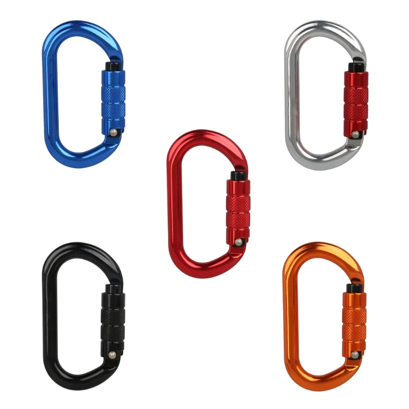 

25KN Climbing Carabiner O Safety Auto Screw Lock Hook Outdoor Mountaineering Caving Rock Buckle Carabiner