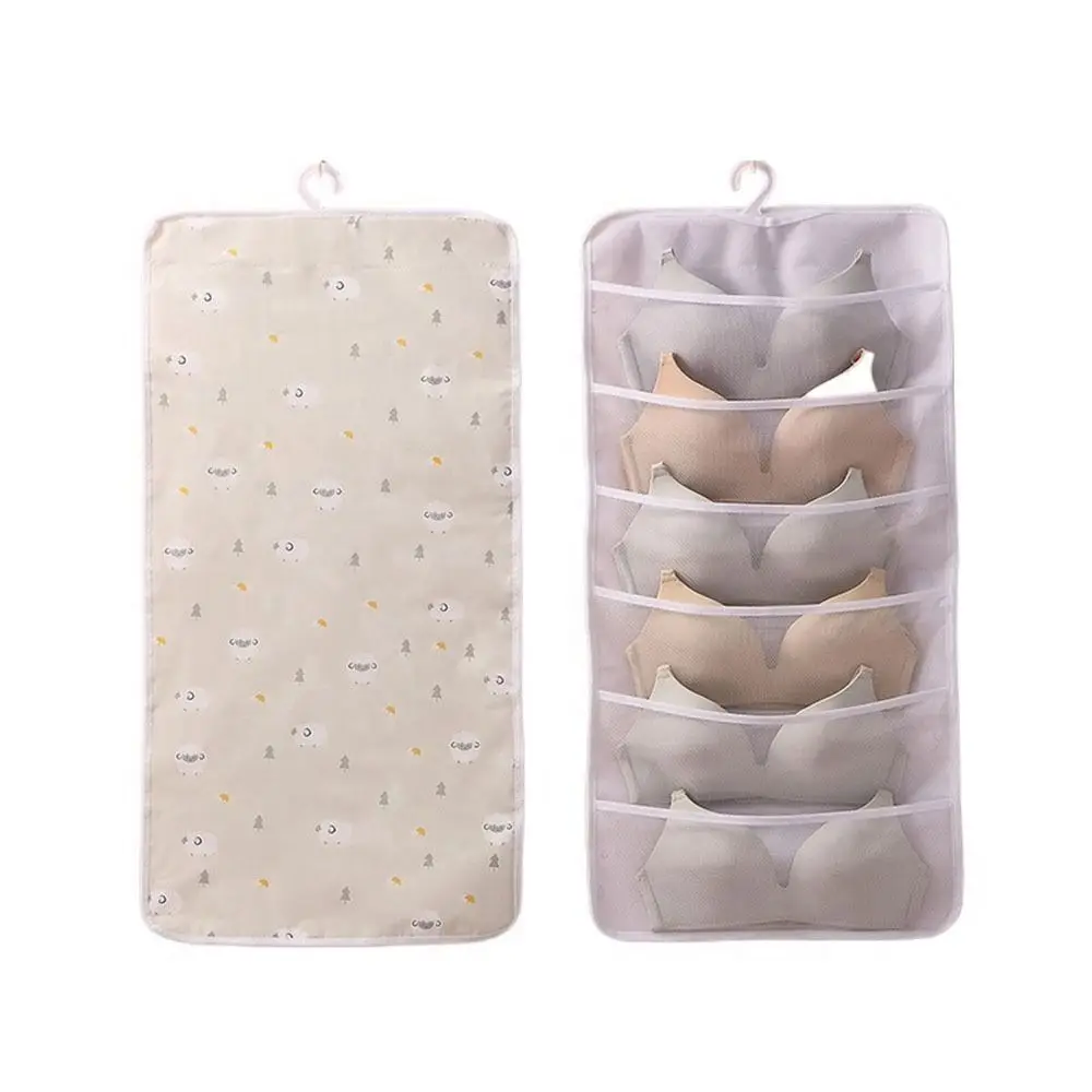 6/12/18 Grids Underwear Hanging Bag Wall-Mounted Foldable Underpants Socks Organizer with Mesh Pockets Wardrobe Storage Bags