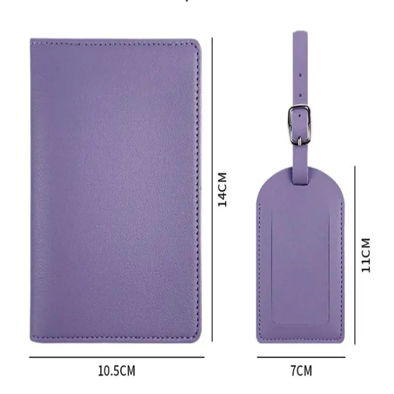 PU Passport Case with Luggage Tags Travel Set, Ideal for Weddings and Business Occasions, Includes Ticket Holder