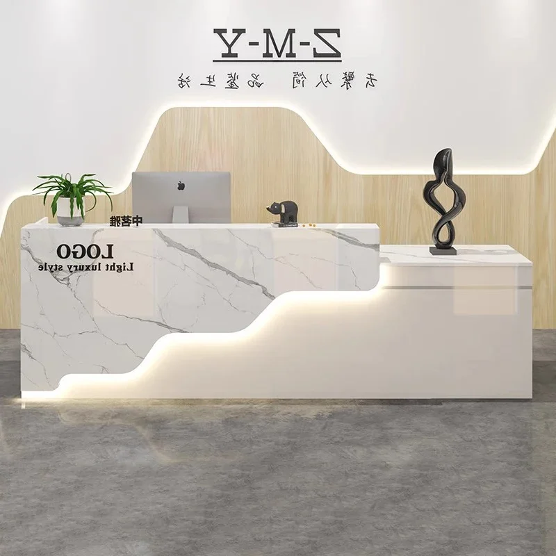 Customization Storage Reception Desk Premium Beauty Style Reception Desks Classic Versatile Recepcion Mstrador Office Furniture