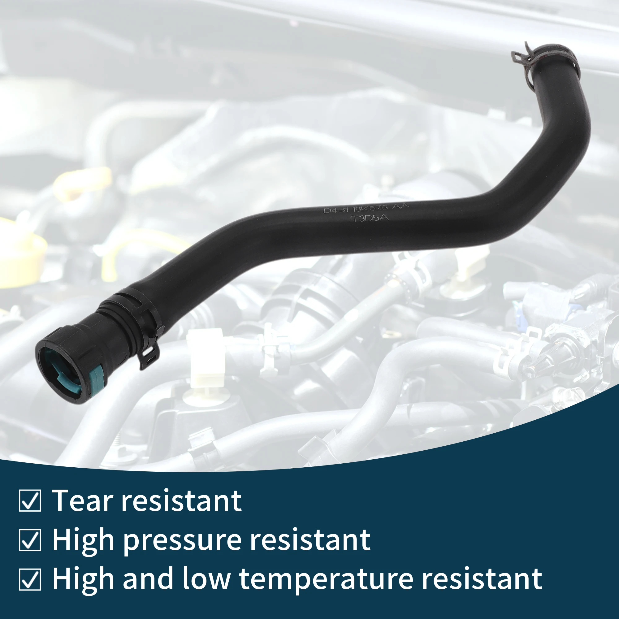 UXCELL خرطوم المبرد سخان خرطوم المبرد المخرج خرطوم الأنابيب رقم D4B118K579AA لفورد EcoSport 1.0T 2017 أنبوب مدخل الهواء الدافئ #5