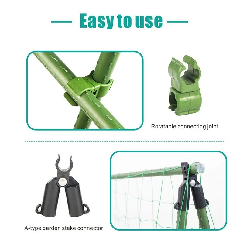 New 50 Pcs Garden Stake Connectors 2 Types 11Mm Diameter Adjustable Plant Connector For Plant Stakes Connecting Tubes