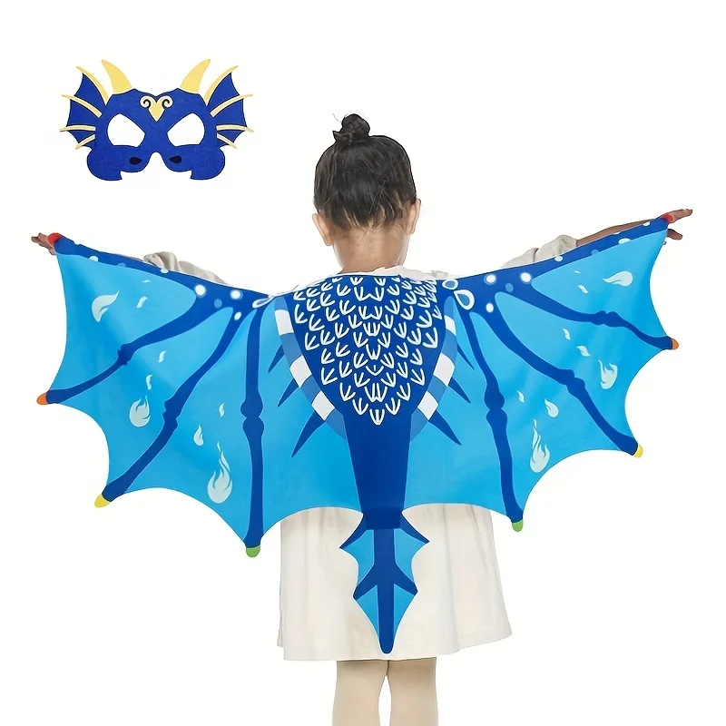 Halloween Costume Cool and Cute Dinosaur Wings Mask Set for Kids - Perfect for Birthday Parties and Costume Props