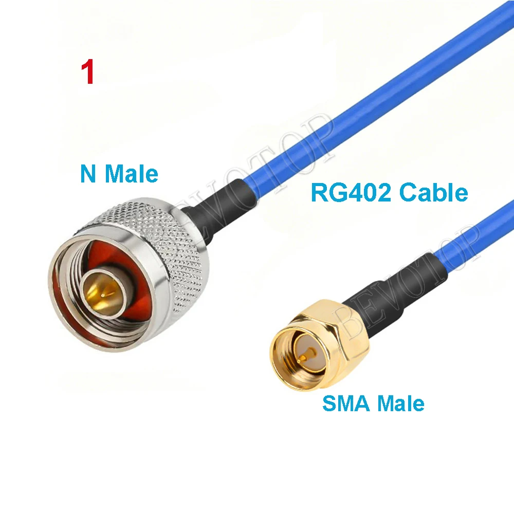 1Pcs RG402 Semi-Flexible N Type Male/Female to SMA Male/Female 50Ohm RF Coaxial Pigtail Jumper Extension Cable