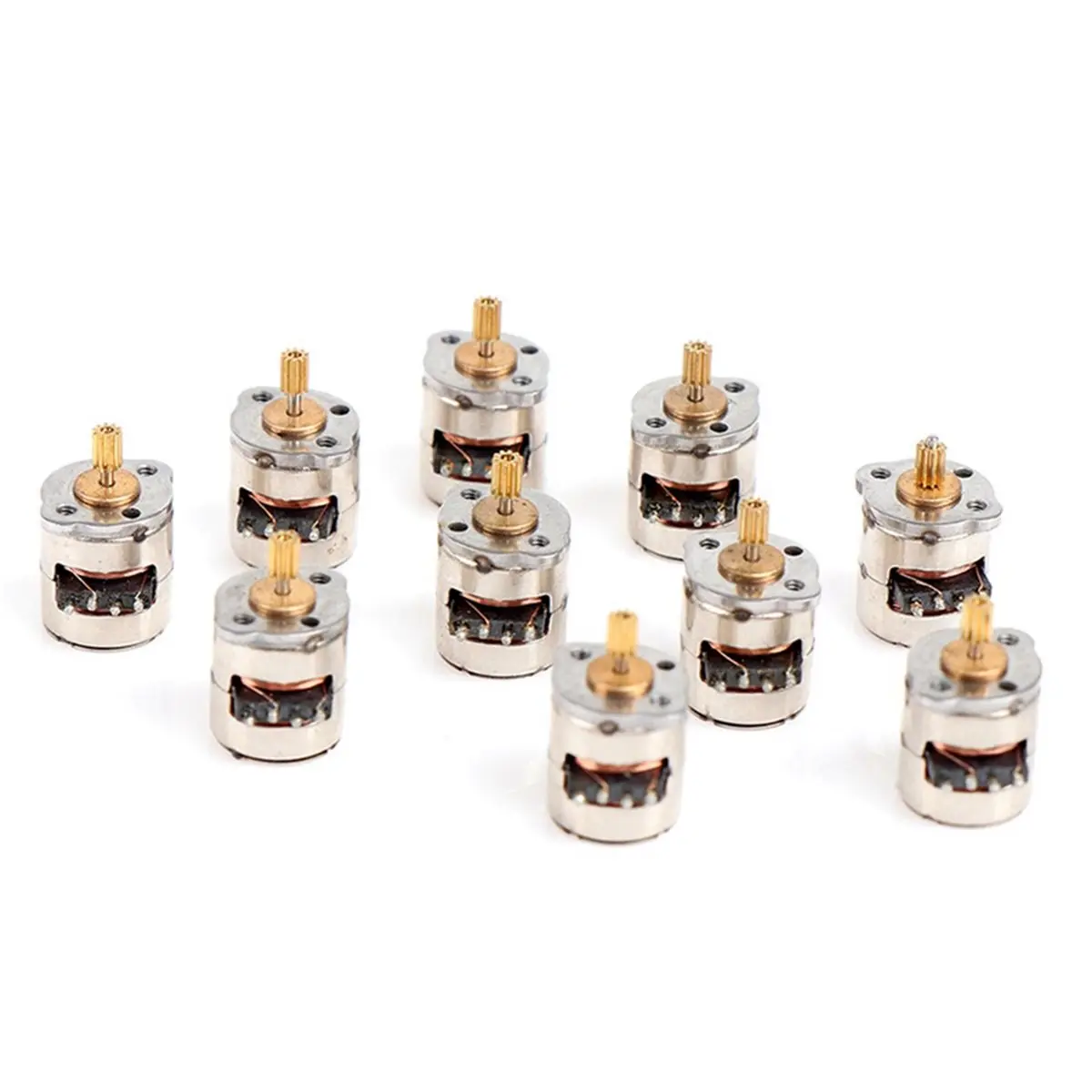 #97O 10Pcs/Pack 2-Phase 4-Wire Stepper Motor Mini Motor Toy Engine DIY,mini motor,(metal)