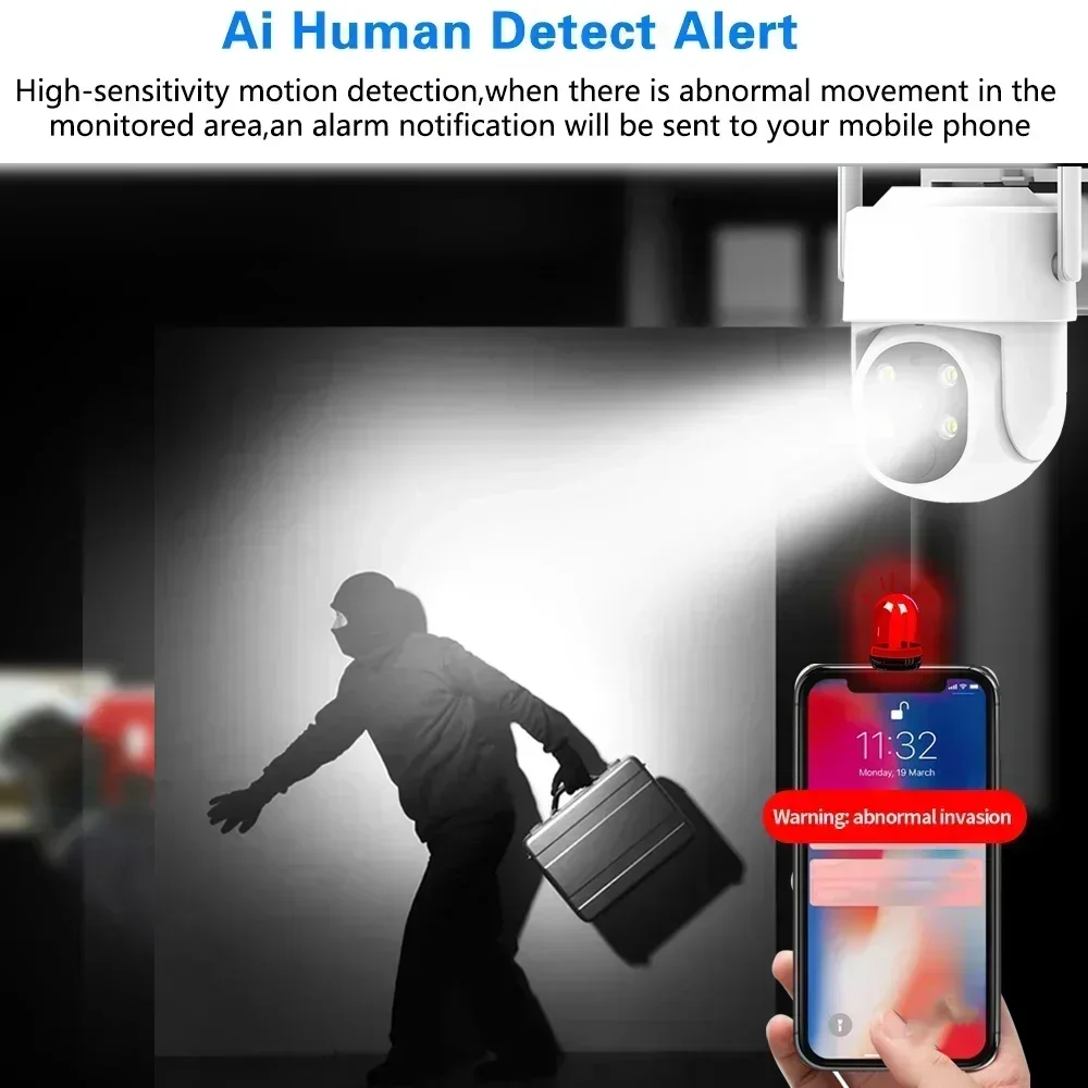 5MP WIFI Solar Camera Auto Tracking Wireless WIFI PIR Low Power with Battery Smart Home CCTV Surveillance IP Cameras EseeCloud