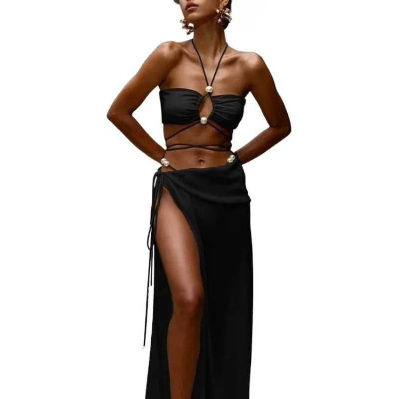 

Новый оригинальный комплект бикини из трех частей, европейско-американский черный сексуальный разделенный купальник, костюм для купания